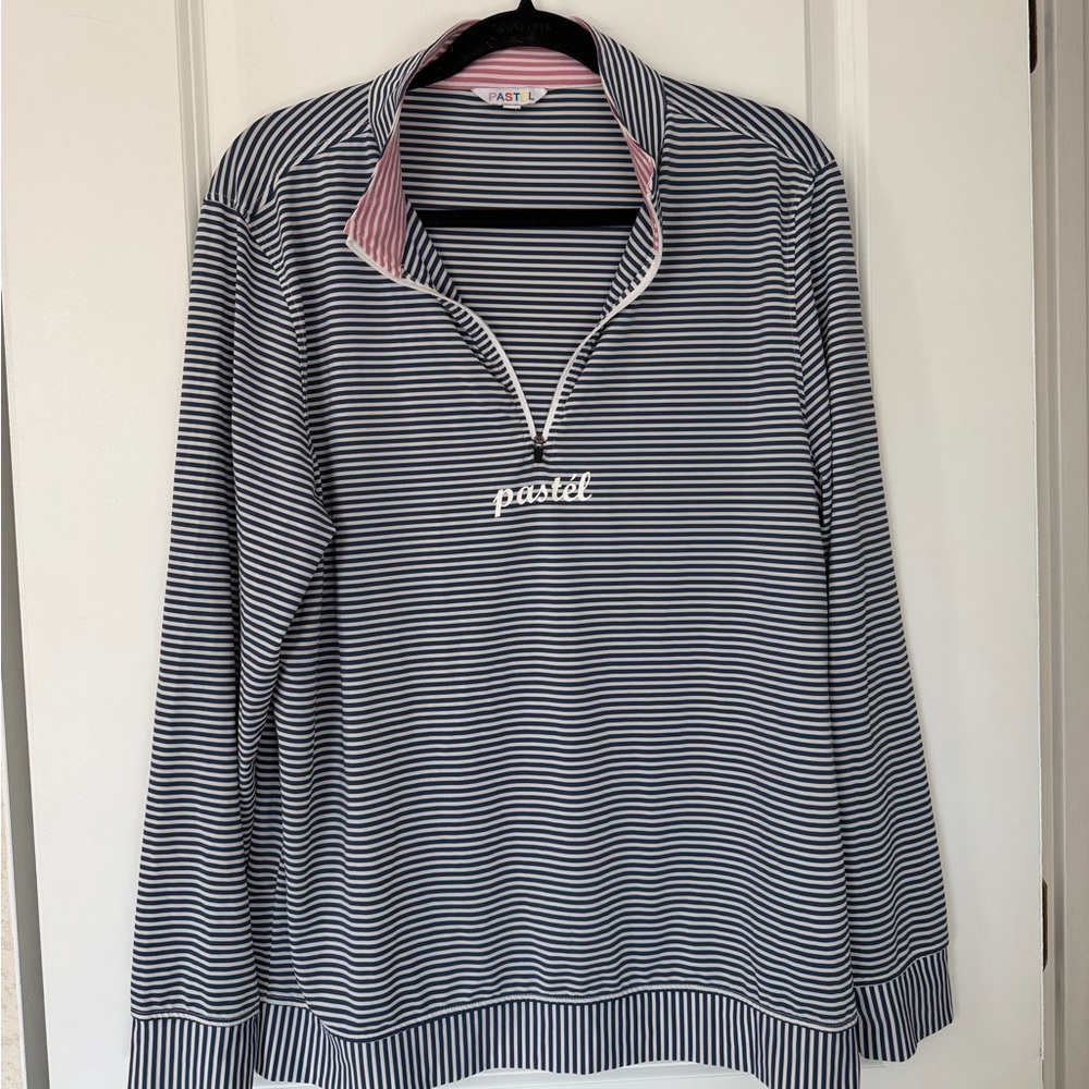 Pastél clothing striped golf quarter-zip
